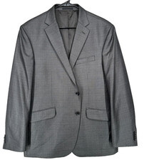 Kenneth Cole Reaction Suit Jacket Size 48L Gun Metal Slim Fit Ready Flex FLAWS