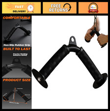 Tricep V Bar Cable Attachment for Home Gym - Non-Slip Rubber Grips, Pull Down To