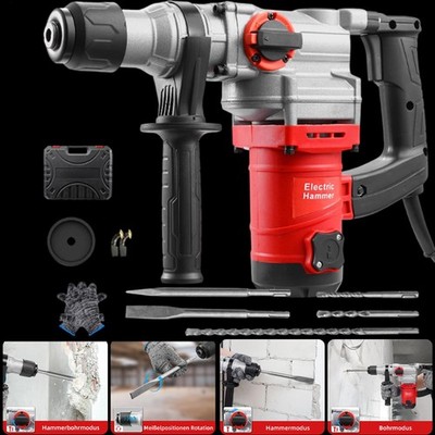 3500W SDS+ Bohrhammer und Meißelhammer, Schlaghammer, Koffer und Zubehör