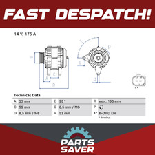 Alternator 0986081850 Bosch A0009060922 0009060922 Genuine Quality Guaranteed