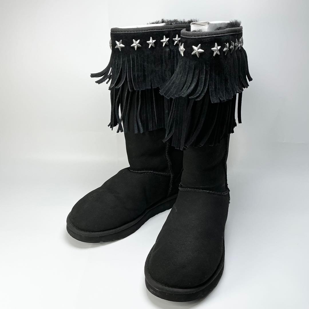 UGG Jimmy Choo Suede Boots Star Studs color Black size US 6