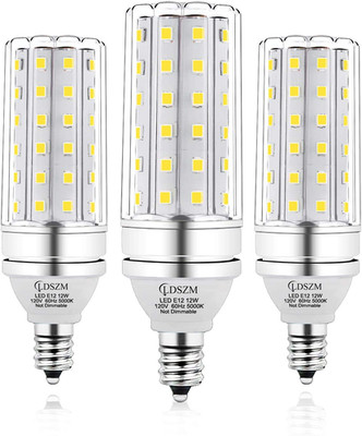 E12 LED Corn Light Bulb, 12W Equivalent 100W, 1200 Lumen Daylight 5000K, Non-Dim