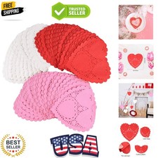 145pcs Valentine Heart Doilies Heart Shape Paper Doily for Valentine's Day De...