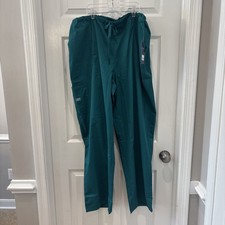Cherokee Workwear Scrub Pants Hunter Green Unisex XL Three Pockets Style 4043