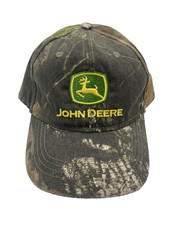 John Deere Hat Cap Camo Youth One Size Elastic Stretch Kids Green