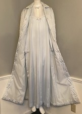 VINTAGE Christian Dior Lingerie Satin Lace Quilted Robe And Nightgown Size Small