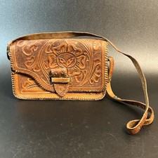 Vtg Hand Tooled Leather Purse Shoulder Handbag Bag Floral Country Western Boho