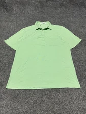 Criquet Polo Performance Green Golf Shirt Short Sleeve Cotton Stretch Men Large