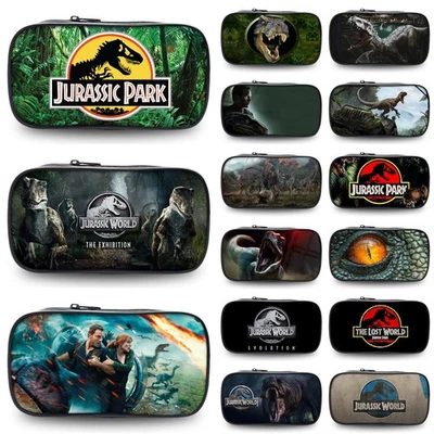 Jurassic Park Pencil Case Zipper Pen Bag School Office Stationery Organizer