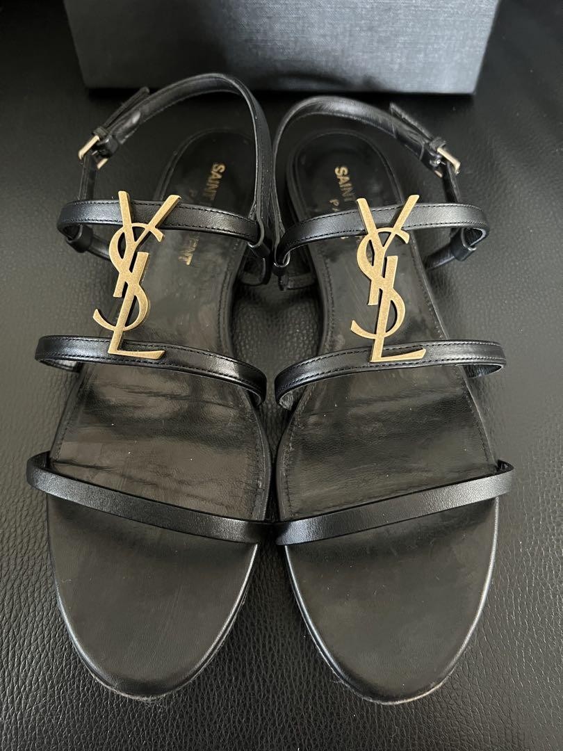 Sandali piatti Saint Laurent Cassandra neri US 7.0 usati in ottime condizioni senza scatola