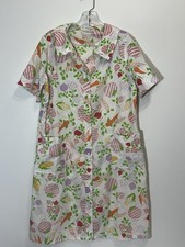Vintage gardening vegetable theme JCPenney snap robe housecoat medium