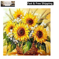 Diamond Art Kits for Adults, Sunflower Diamond Painting Kits for Adults, 5D D...