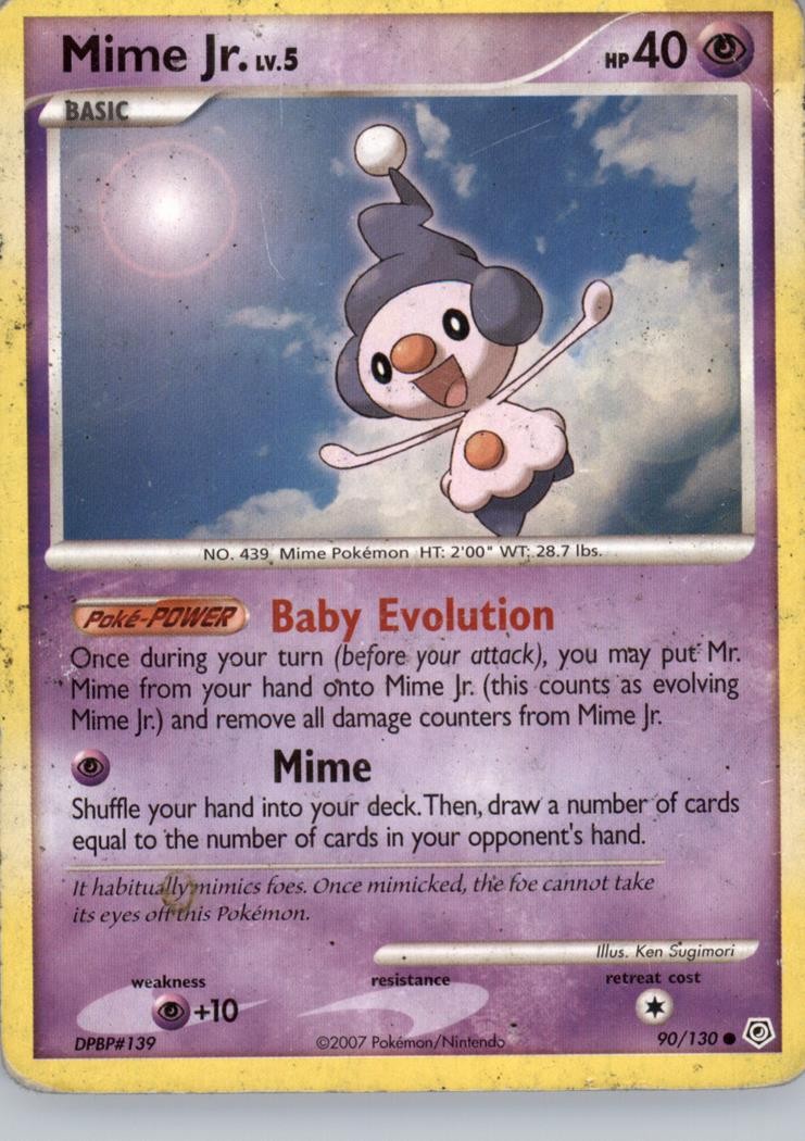 MIME JR. 90/130 DIAMOND & PEARL POKEMON severely DMG