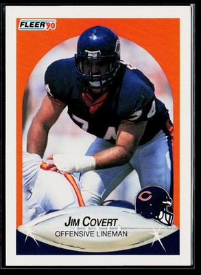 1990 Fleer #290b Jim Covert no black line above text on back