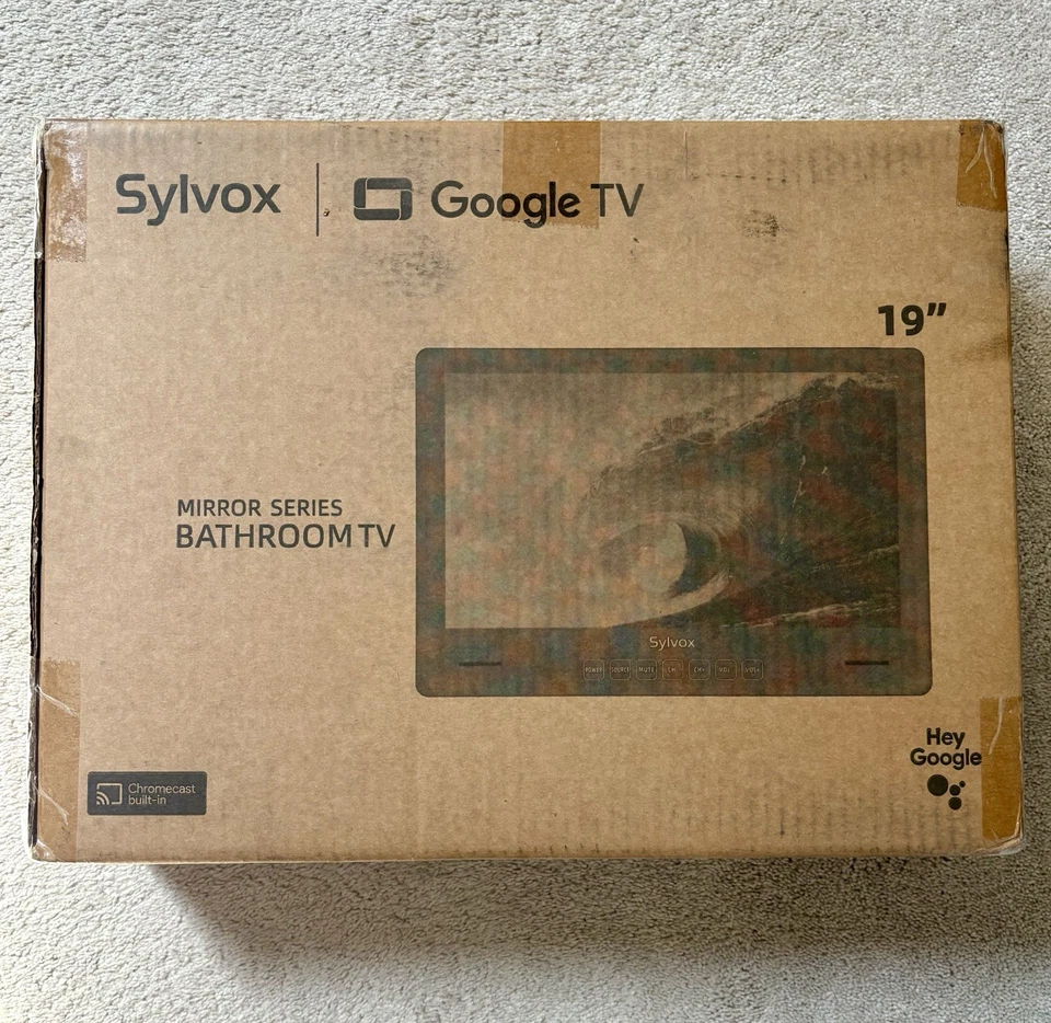 New Sylvox 19'' TV Mirror Bathroom IP66 Waterproof 1080p Smart TV Wall Mount Box - Image 2 of 4