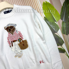 POLO RALPH LAUREN Polo Bear Cotton Crewneck Sweater Women s White Size S NWT