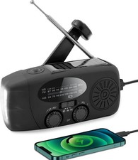 Emergency Weather Radio AM/FM/NOAA with 2000mAh, Portable Hand Crank Black
