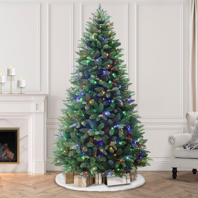 Holiday Time 7.5 ft Pre-Lit Amherst Spruce Green Artificial