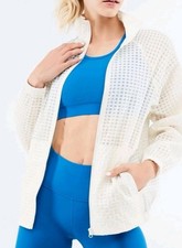 Fabletics Size Small Cleo Lightweight Jacket Bone Cream Color Full Zip Elastic