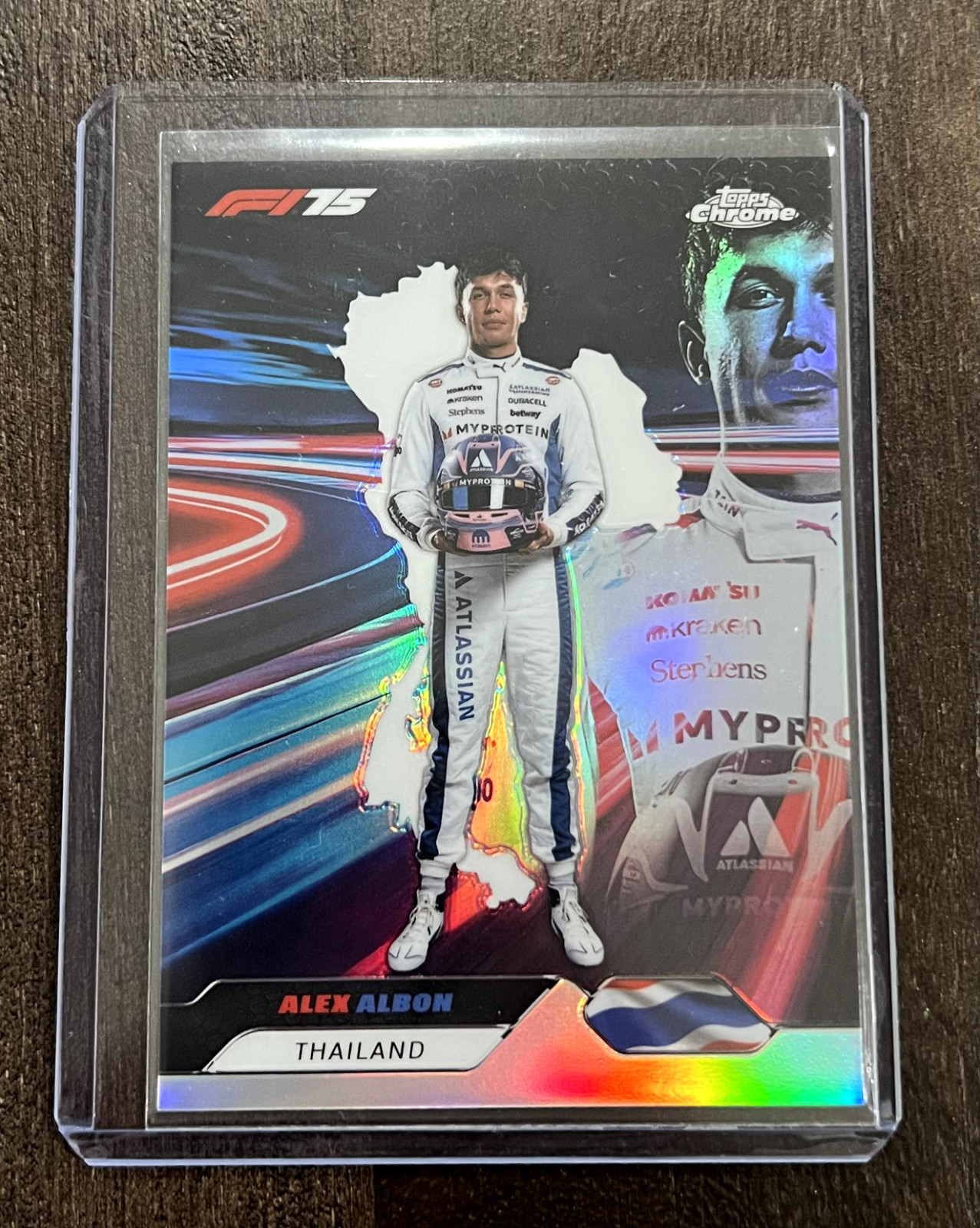 2025 Topps Chrome Formula 1 F1 Alex Albon Neon Nations Case Hit SP #NN-9