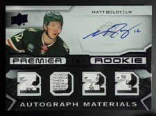 2022-23 UD Premier Matt Boldy Rookie Autograph Materials 1/1 Auto Wild