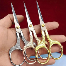 1pc Retro Stainless Steel Sewing Scissors Embroidery Fabric Cutter - NEW