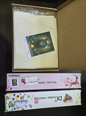 3 x Bastelsets für Erwachsene (2 x Diamond Painting 1 x Malen nach Zahlen) 