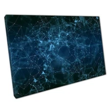 Blue SCI-FI Pattern Canvas Print - Digital Graphic Wall Art for Home Office