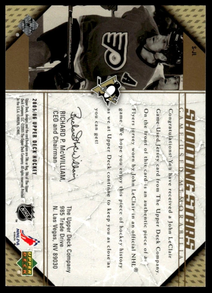 2005-06 Upper Deck #S-JL John LeClair Shooting Stars - Image 2 of 2