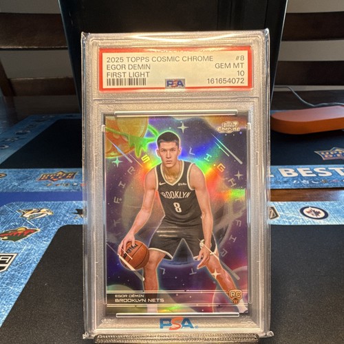 Topps 2025 Cosmic Chrome Egor Demin First Light #8 PSA 10 Nets Rookie