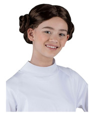 Jazware Princess Leia Child Halloween Costume Star Wars One Size Twin Bun Wig