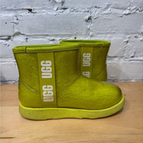 UGG CLASSIC CLEAR MINI II Waterproof Ankle Lime Green Boots - Picture 7 of 12