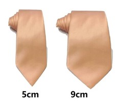 Men Plain Satin Silky Tie Skinny Standard Classic Wide Wedding Business Prom UK