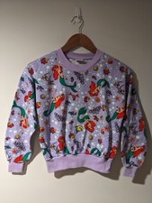 Vintage 90s The Little Mermaid Disney All Over Print Youth Medium Sweatshirt