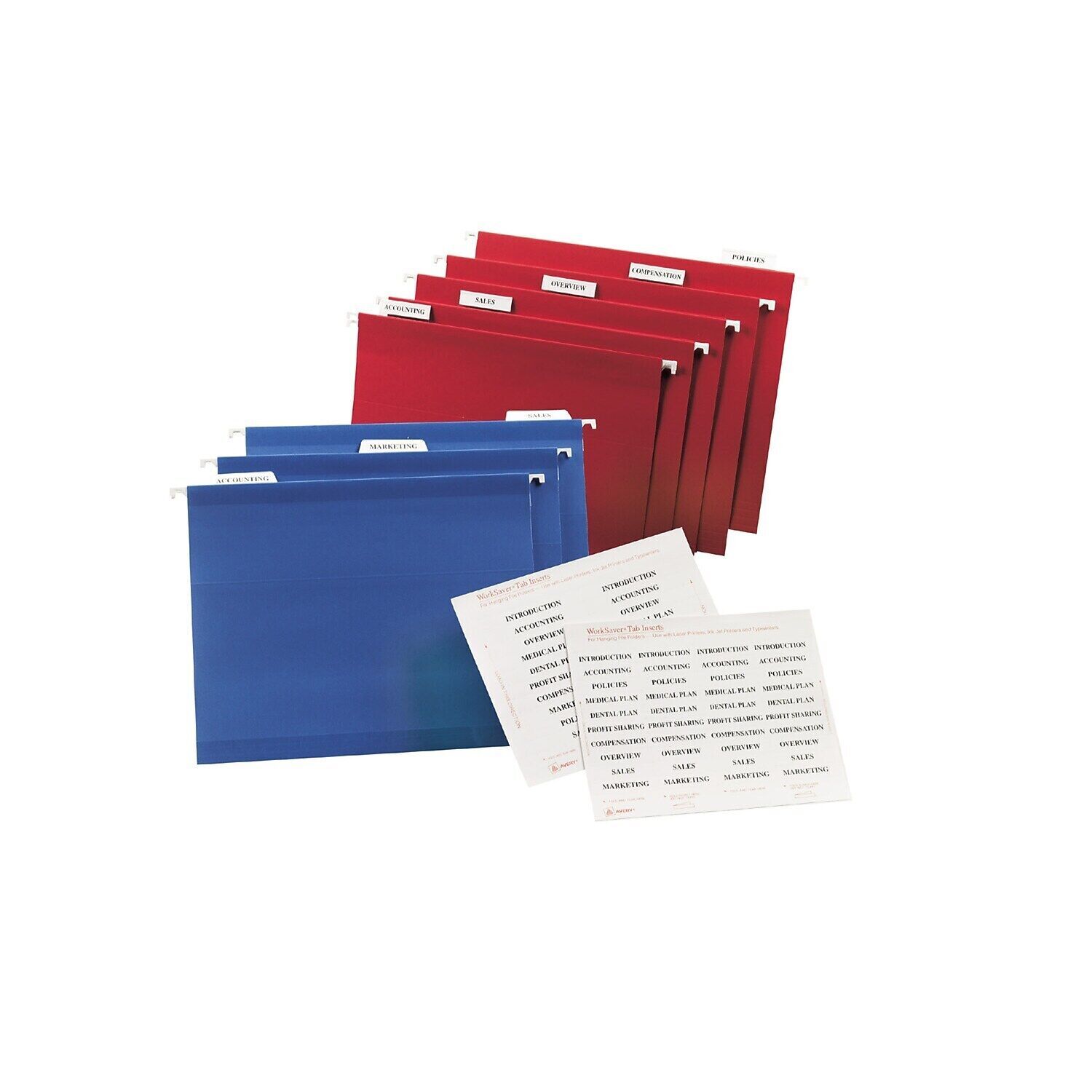 Avery 11136 Printable Inserts for Hanging File Folders,1/5 Tab,Two ...