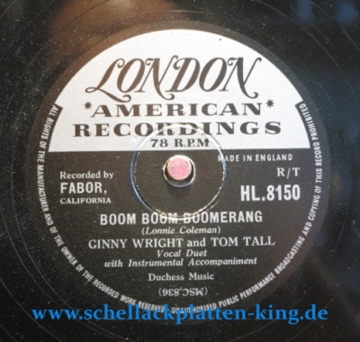 Ginny Wright And Tom Hall 78 / Boom Boom Boomerang & Are You Mine (34-0115)