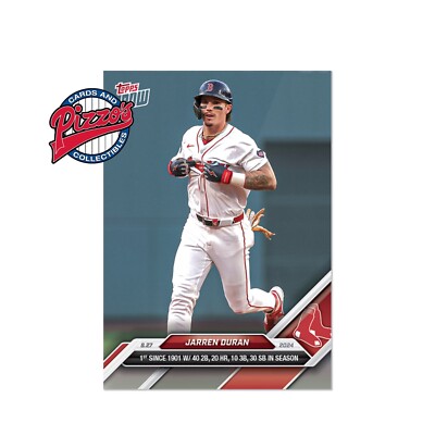Jarren Duran 40 2B 20 HR 10 3B 30 SB 2024 MLB TOPPS NOW Card 602 In Hand