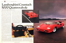 1986 Lamborghini Countach 5000 Coupe Road Test Technical Data Review Article