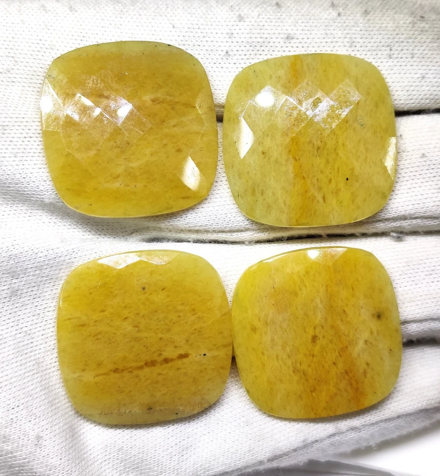 Lote al por mayor de piedras preciosas de 26 mm de cojín de ágata amarilla grandiosa natural Foto 2 de 4