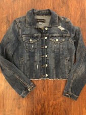 NWT Maurices Distressed Raw Hem Denim Jacket Size M