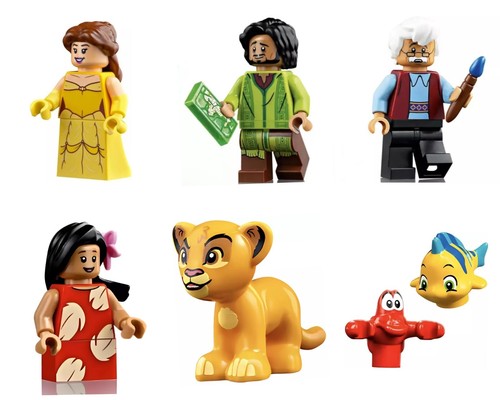 LEGO Ideas 21352 Magic of Disney Minifiguras Belle, Bruno, Geppetto, Lilo ¡Tú eliges! - Imagen 2 de 10