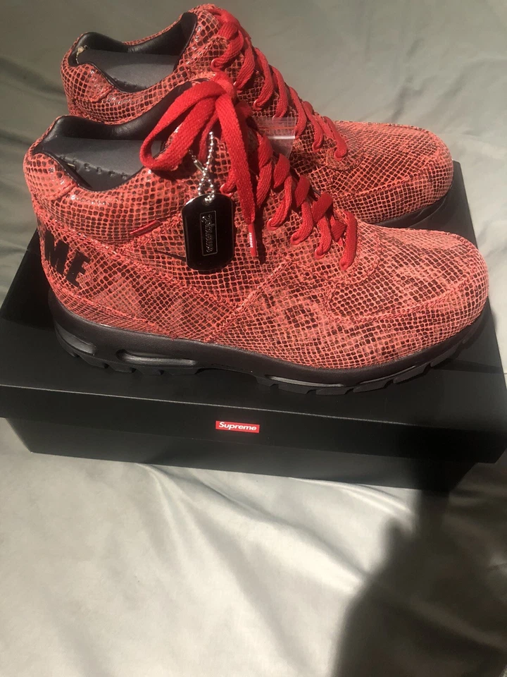 Nike Air Max Goadome Supreme Red Snakeskin Boots DA1475-600 Sz 11.5 Rare - Image 4 of 4