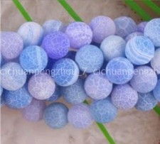 Matte 8mm Purple Dream Fire Dragon Veins Agate Round Loose Beads 15''