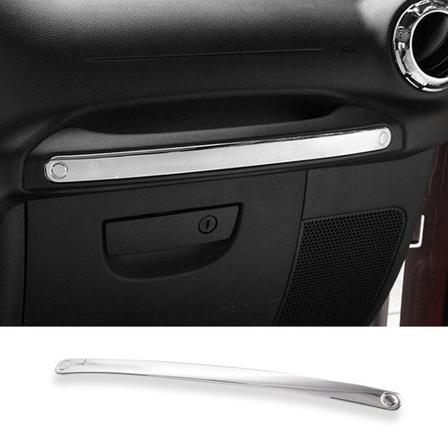 Cubierta de moldura de mango de tablero cromado copiloto para Jeep Wrangler JK 11-17 accesorio - Imagen 11 de 12