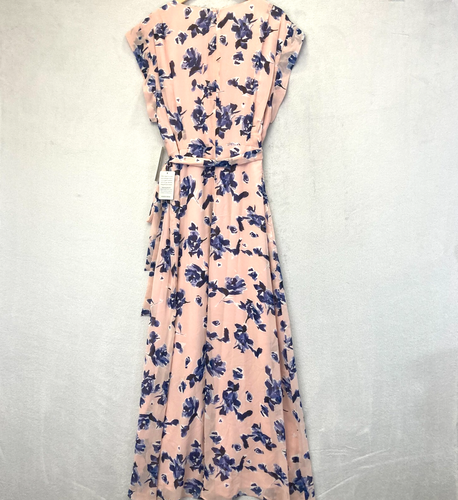NWT Eliza J High Low Floral Maxi Dress 18 Belted Pink Colorful Flowy Feminine - Picture 18 of 18