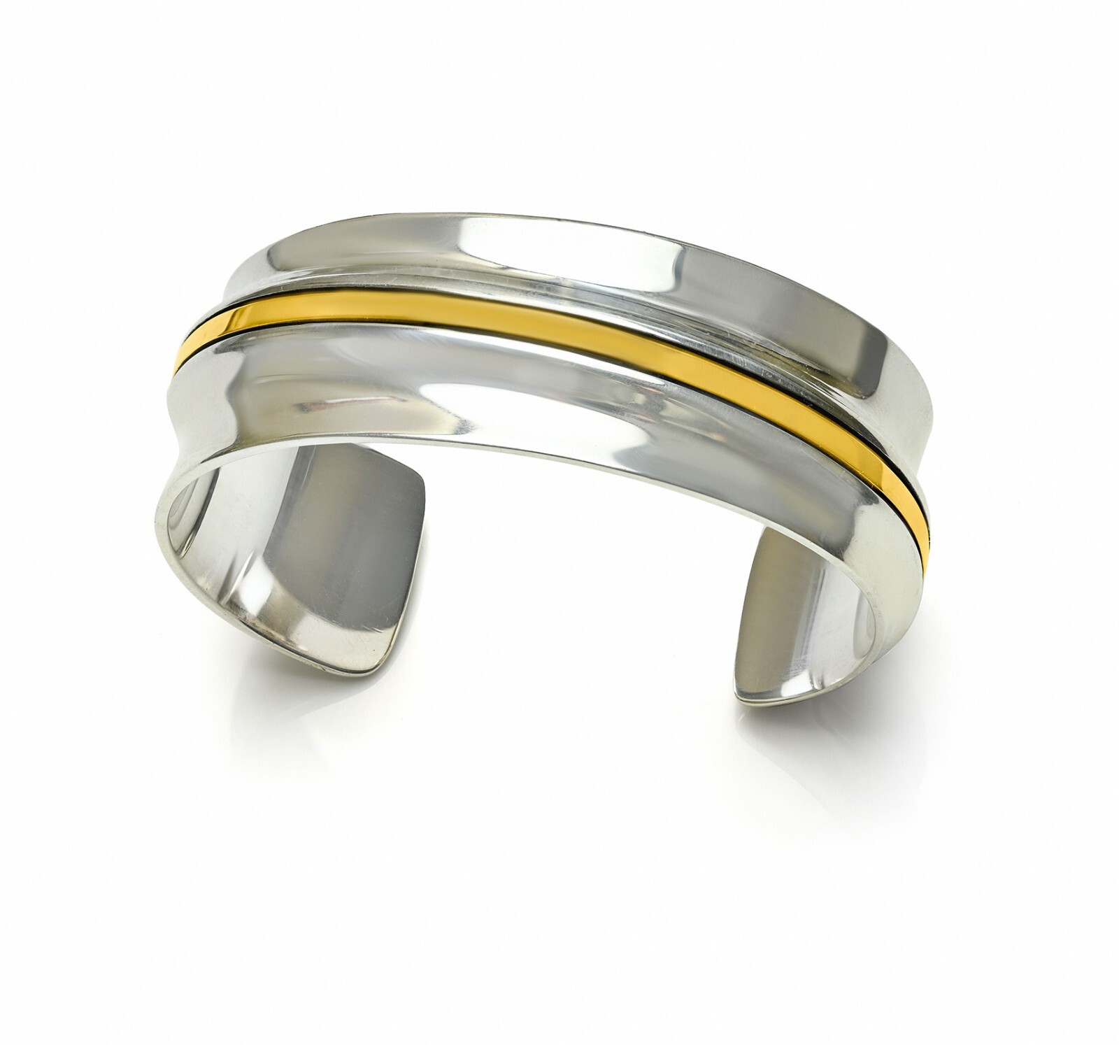 Cartier 18K Gold and Silver Cuff Bracelet Luxury Jewelry-image
