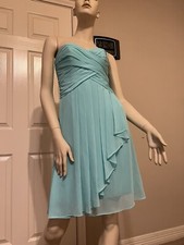 Davids Bridal Size 0 Strapless Cocktail Party Bridesmaid Dress F1487 Spa Green