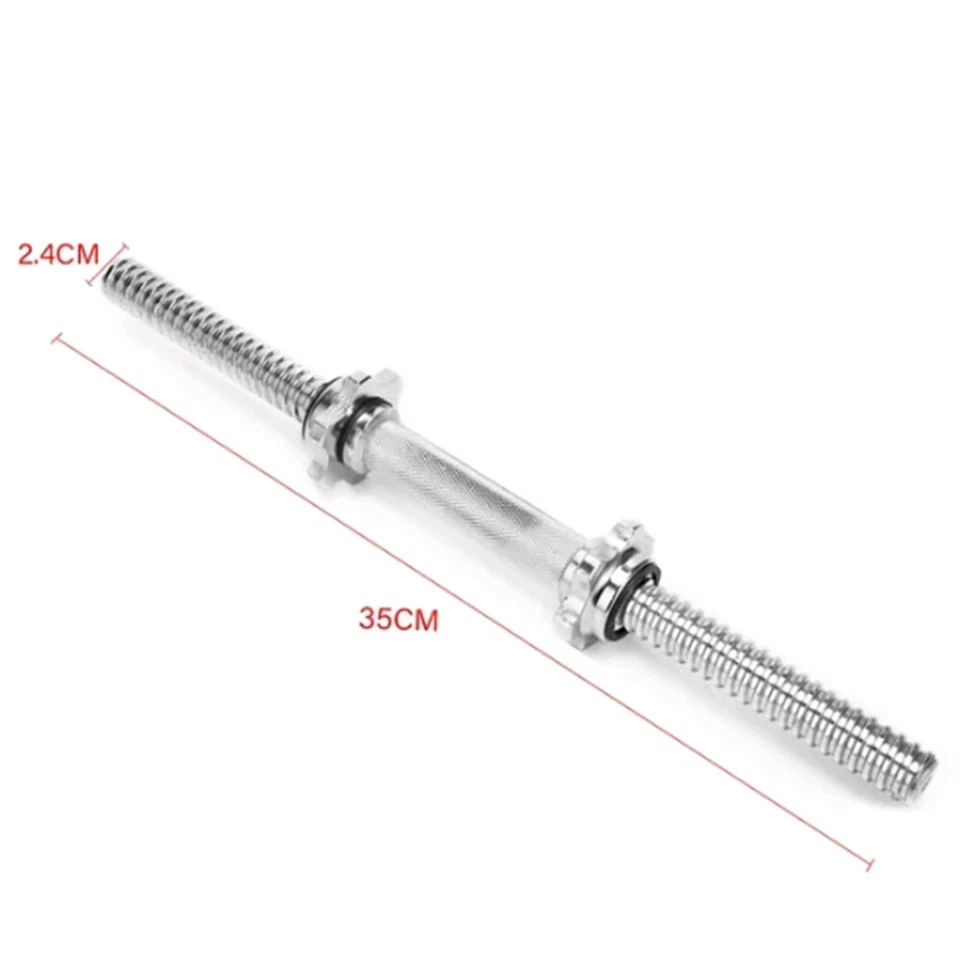 Manijas regulares para mancuernas de equipo de fitness 14" individuales, plateadas Foto 2 de 4