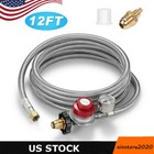 12 ft High Pressure Adjustable Propane Gas Regulator with Braided Hose Indicator