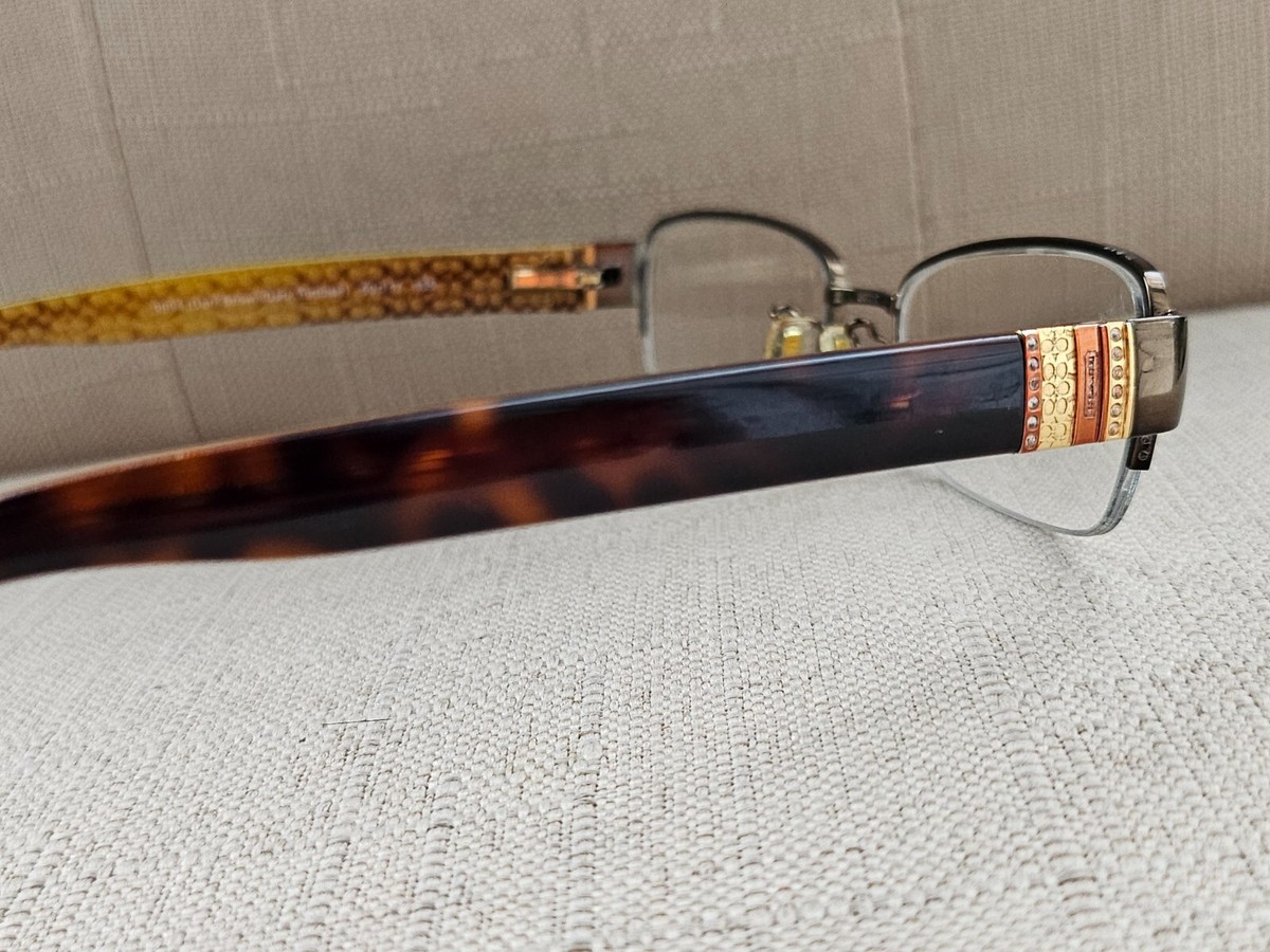 Coach HC5027B Cecily Half Rim Eyeglass Frames Only Dark Brown Tortoise 50-17 Coach HC5027B (Cecily) 9094 Eyeglasses Dark Brown Tortoise  main image 4